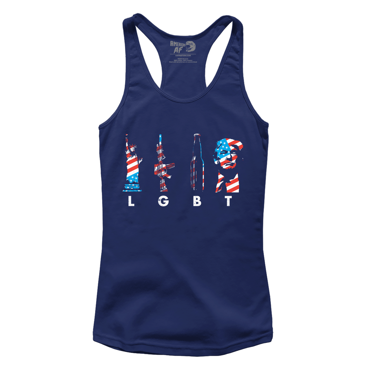 T-shirt Premium Ladies Racerback Tank / Midnight Navy / XS LGBT(rump) 4th of July (Ladies)