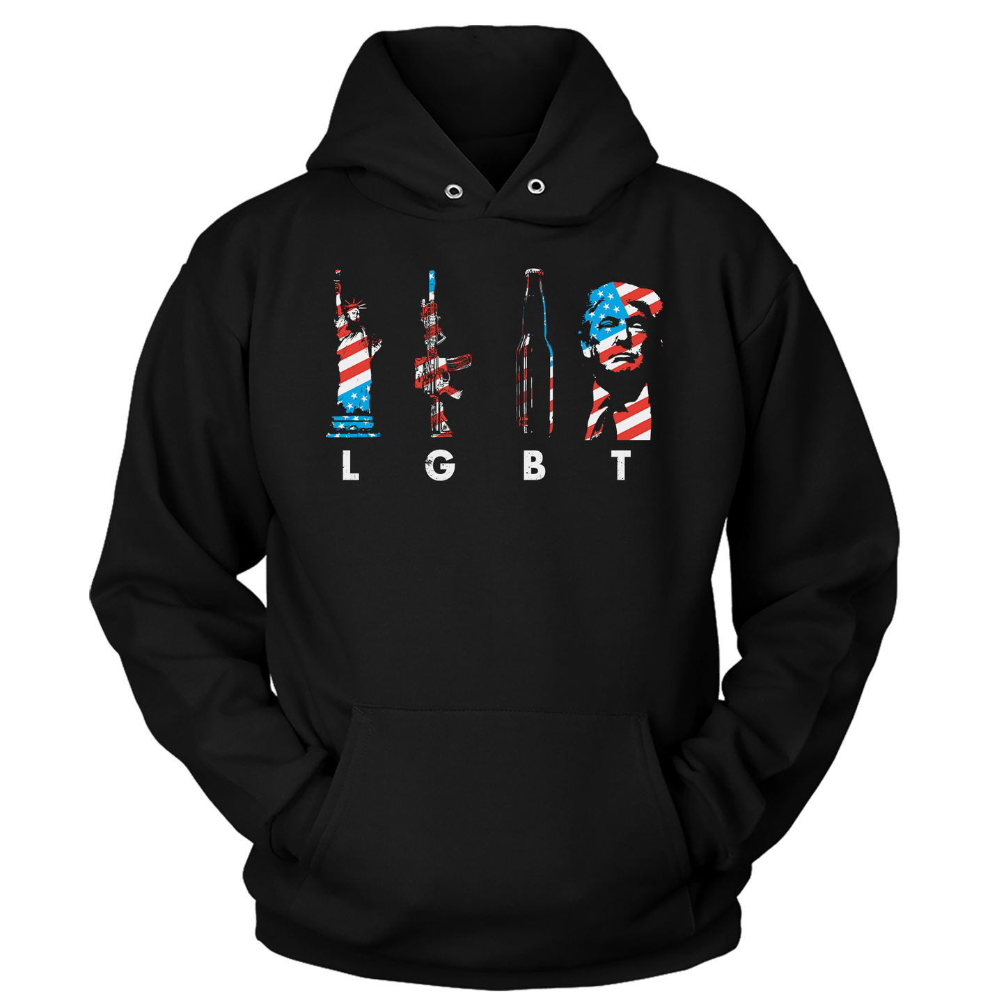 T-shirt Premium Soft Hoodie / Black / XS LGBT(rump) 4th of July (Ladies)