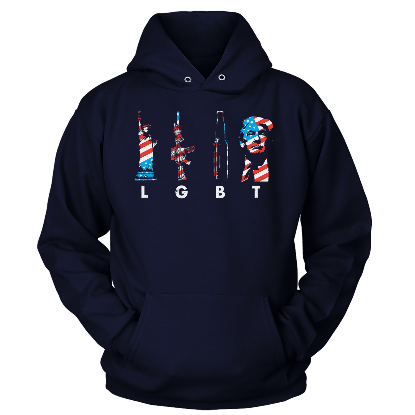 T-shirt Premium Soft Hoodie / True Navy / XS LGBT(rump) 4th of July (Ladies)