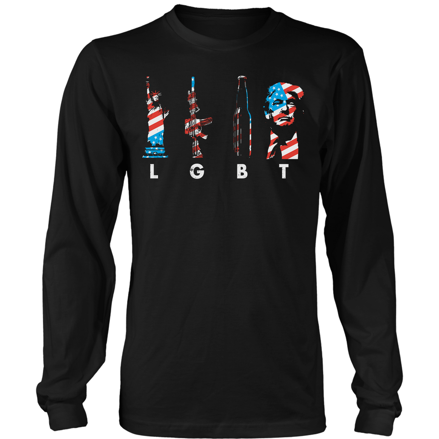 T-shirt Mens Long Sleeve / Black / S LGBT(rump) 4th of July