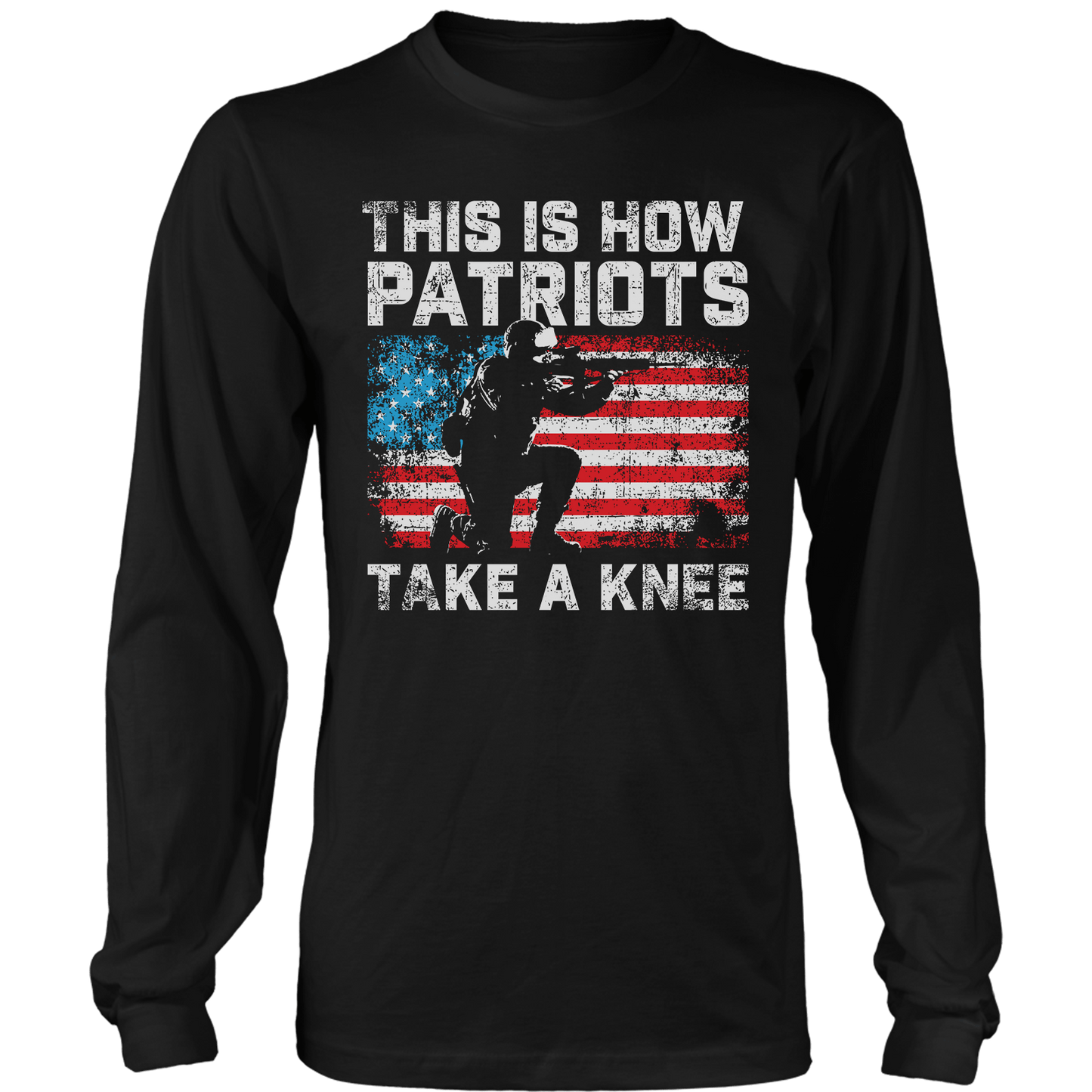 T-shirt Mens Long Sleeve / Black / S Patriots Take a Knee