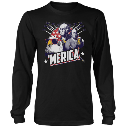 T-shirt Mens Long Sleeve / Black / S Merica F Yeah