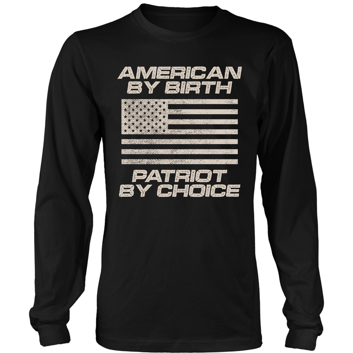 T-shirt Mens Long Sleeve / Black / S American by Birth