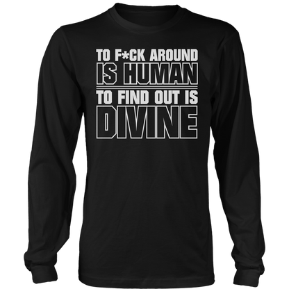 T-shirt Mens Long Sleeve / Black / S To F Around Is Human (censored)