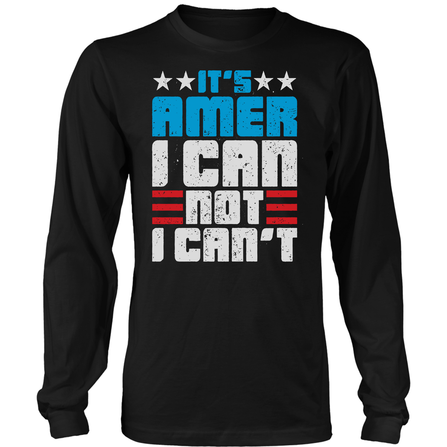 Apparel Mens Long Sleeve / Black / S Amer I Can