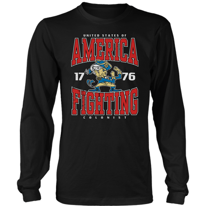 Apparel Mens Long Sleeve / Black / S America Fighting