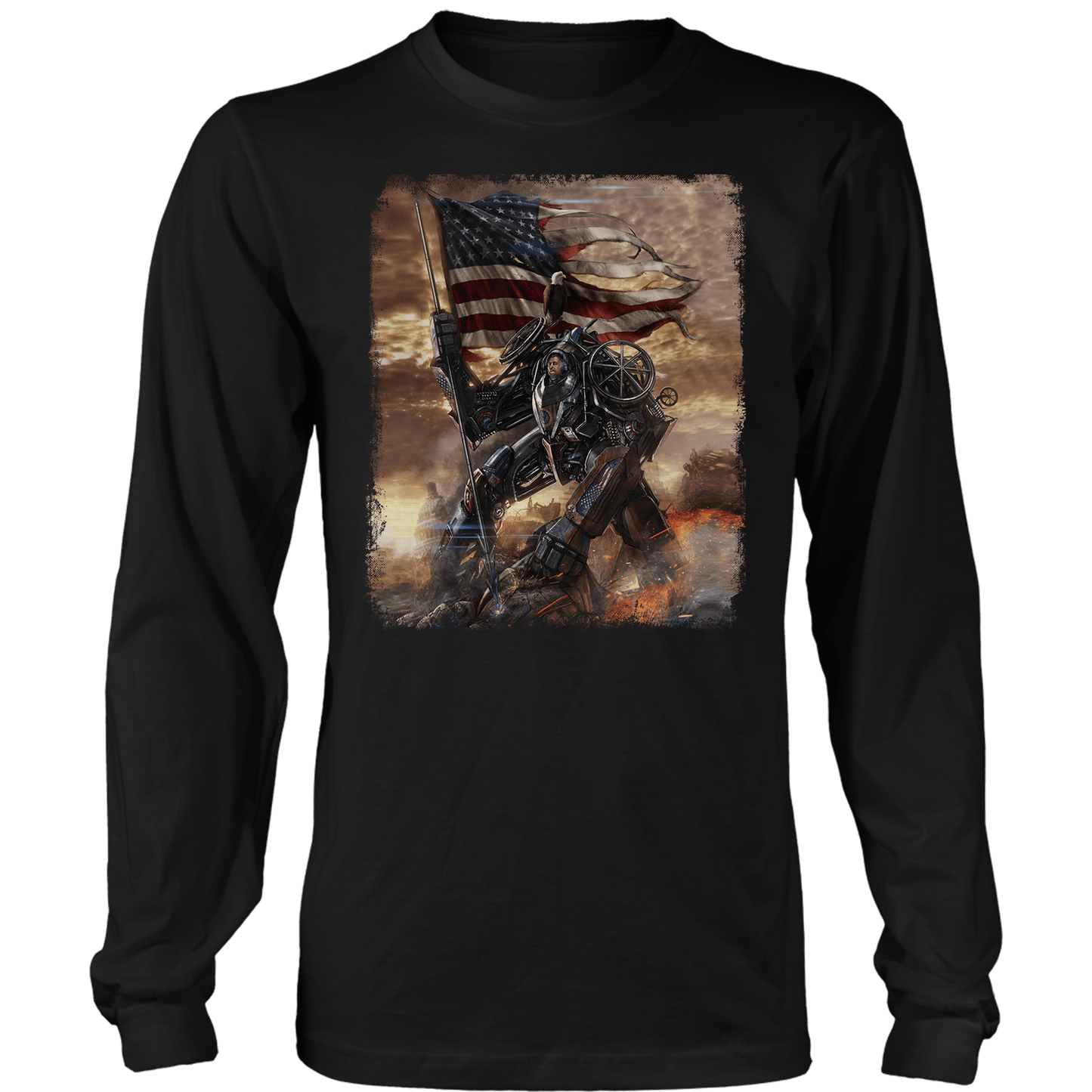 Apparel Mens Long Sleeve / Black / S FDR Battle for America