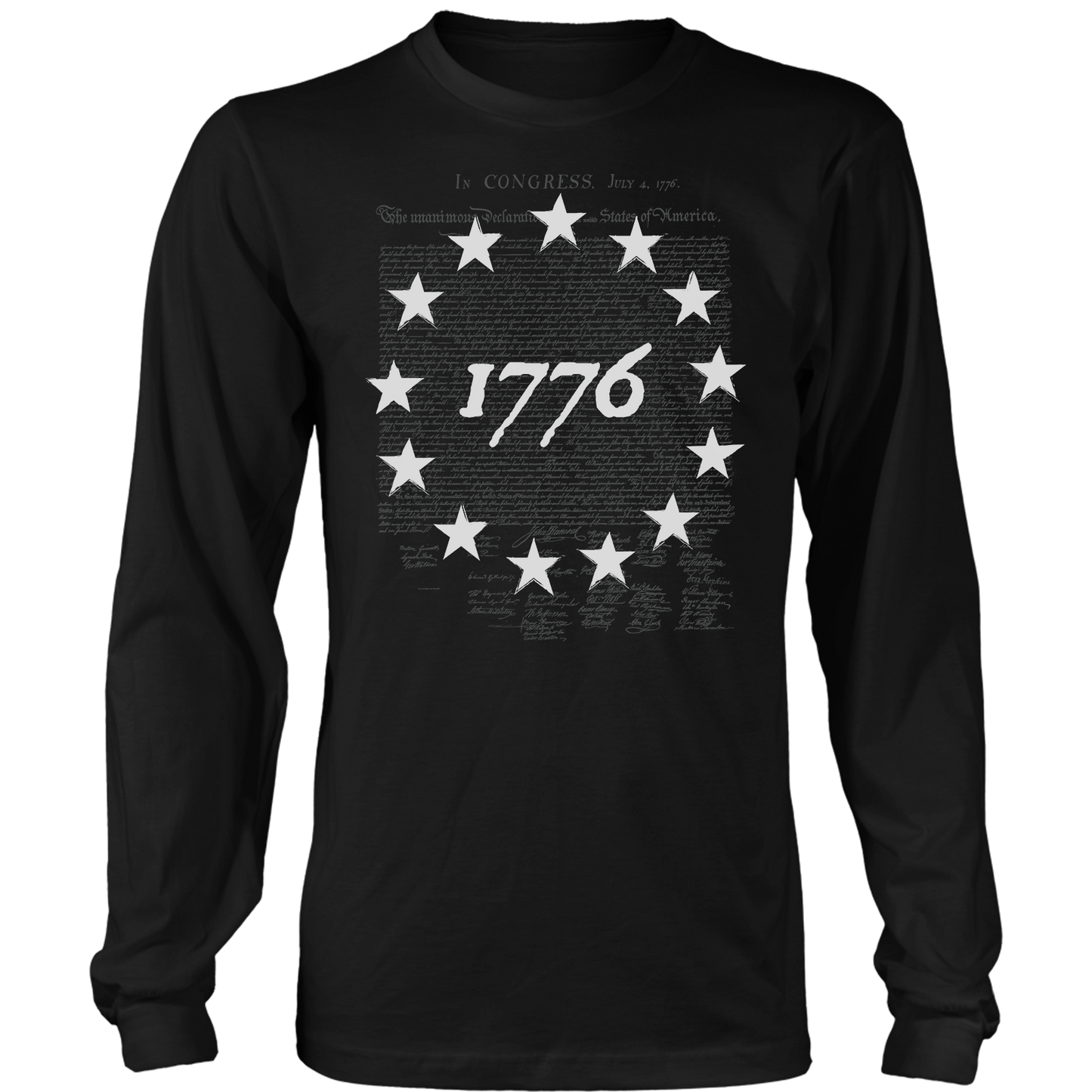 T-shirt Mens Long Sleeve / Black / S Betsy Ross 1776