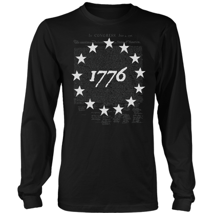 T-shirt Mens Long Sleeve / Black / S Betsy Ross 1776