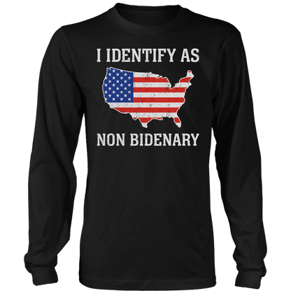 T-shirts Mens Long Sleeve / Black / S I Identify As Non Bidenary