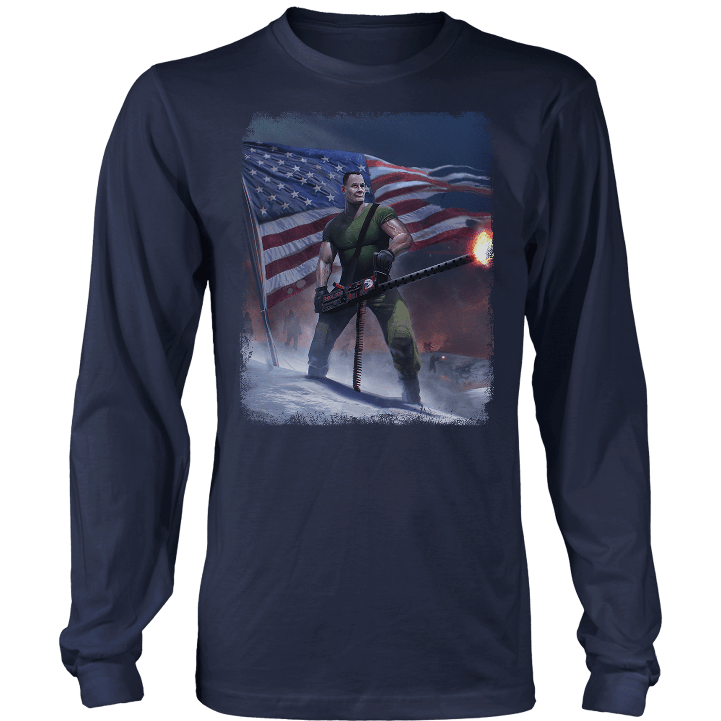 Apparel Mens Long Sleeve / Midnight Navy / S Chesty Puller Frozen Chosin' Zoom