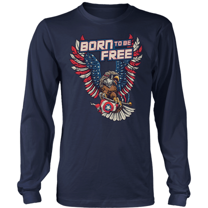 T-shirt Mens Long Sleeve / Midnight Navy / S Born to be Free