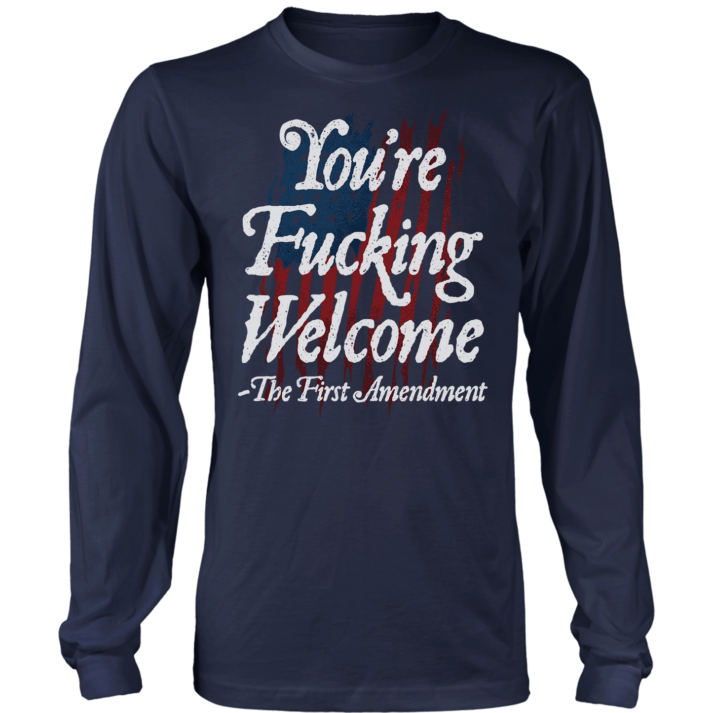 T-shirt Mens Long Sleeve / Midnight Navy / S You're Fucking Welcome