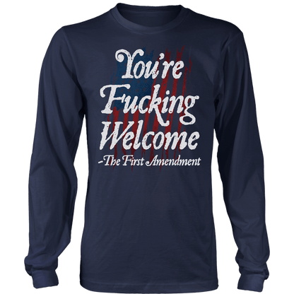 T-shirt Mens Long Sleeve / Midnight Navy / S You're Fucking Welcome