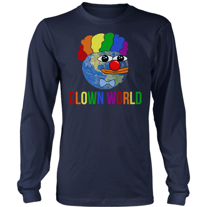 T-shirt Mens Long Sleeve / Midnight Navy / S Clown World