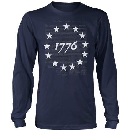 T-shirt Mens Long Sleeve / Midnight Navy / S Betsy Ross 1776