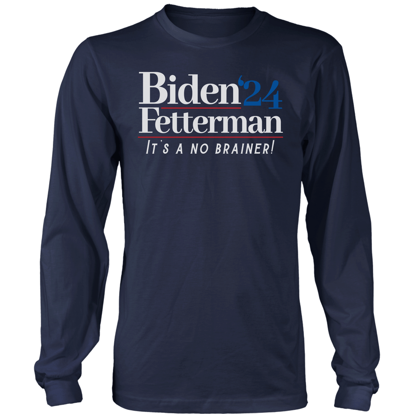 T-shirt Mens Long Sleeve / Midnight Navy / S Biden Fetterman