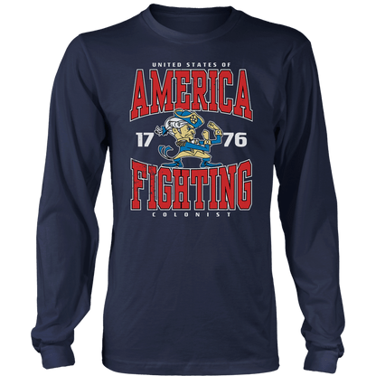 Apparel Mens Long Sleeve / Midnight Navy / S America Fighting