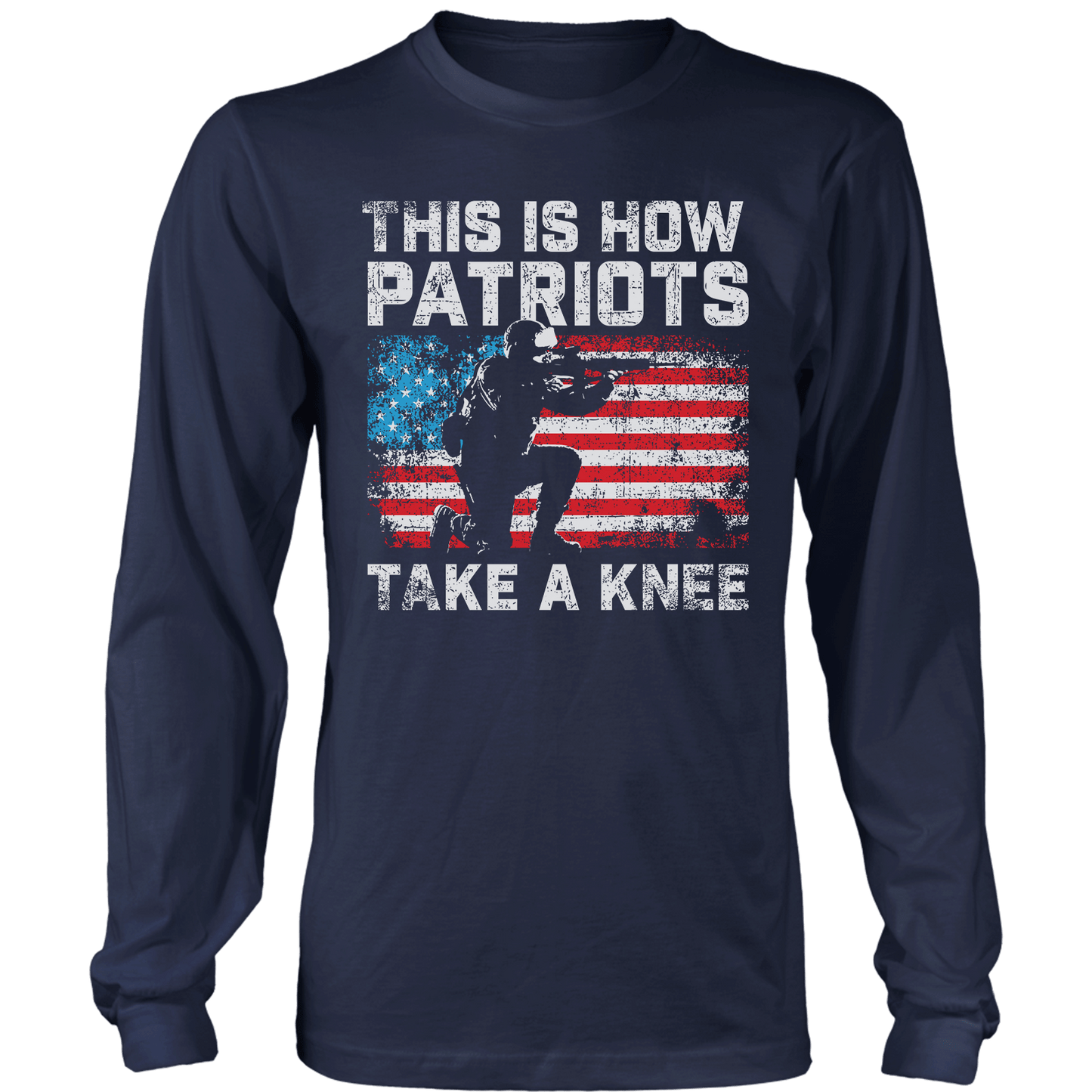 T-shirt Mens Long Sleeve / Midnight Navy / S Patriots Take a Knee