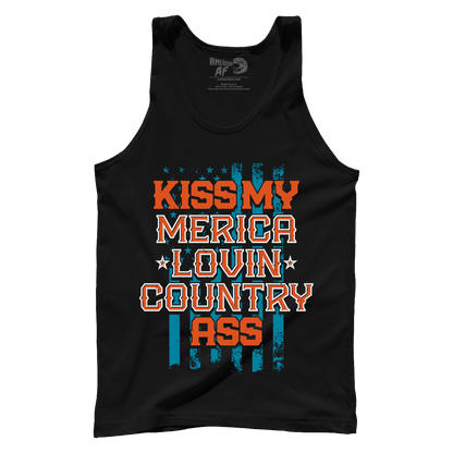 T-shirt Premium Mens Tank / Black / XS Kiss My Merica Lovin Country