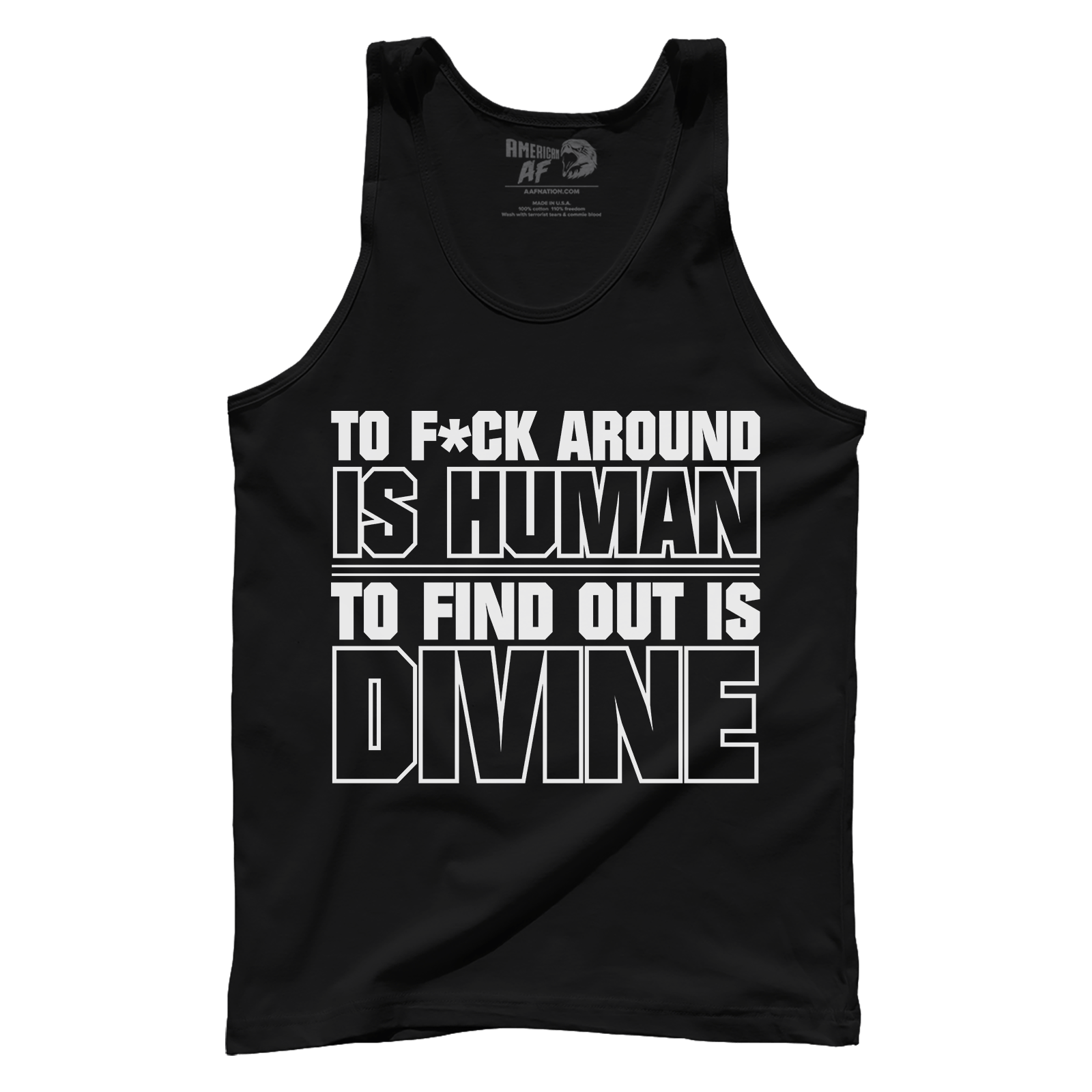 T-shirt Premium Mens Tank / Black / XS To F Around Is Human (censored)