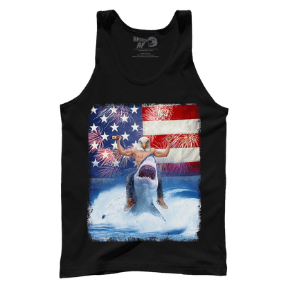 T-shirt Premium Mens Tank / Black / XS Shark Riding Eagle