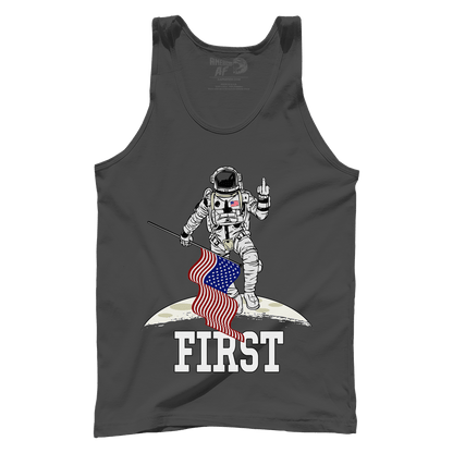 T-shirt Premium Mens Tank / Dark Grey / XS First On The Moon