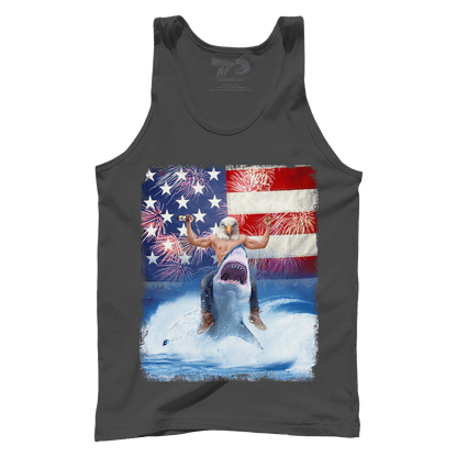 T-shirt Premium Mens Tank / Dark Grey / XS Shark Riding Eagle