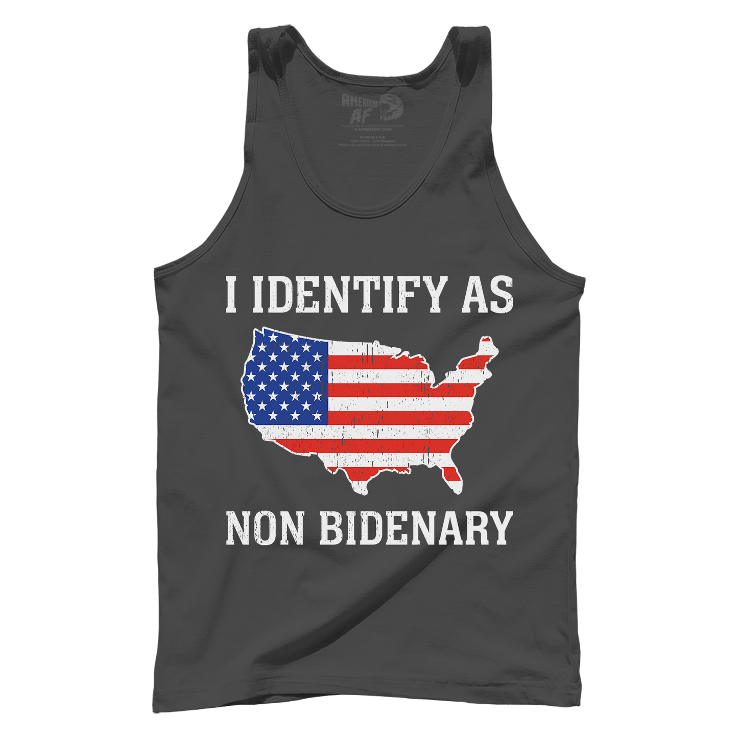 T-shirts Premium Mens Tank / Dark Grey / XS I Identify As Non Bidenary