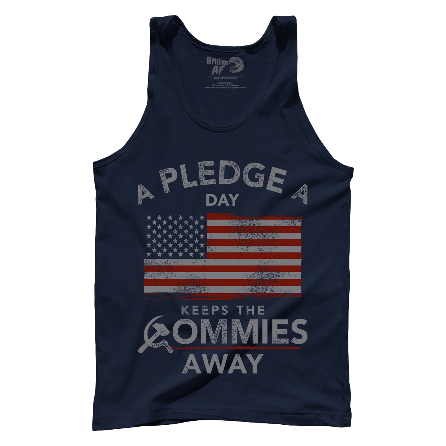 T-shirt Premium Mens Tank / Navy / XS A Pledge a Day Keeps the Commies Away