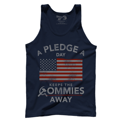 T-shirt Premium Mens Tank / Navy / XS A Pledge a Day Keeps the Commies Away