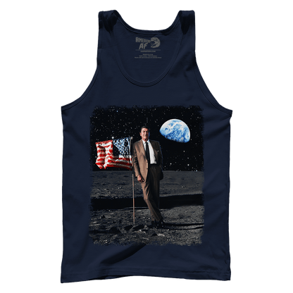 Apparel Premium Mens Tank / Navy / XS Reagan on the Moon