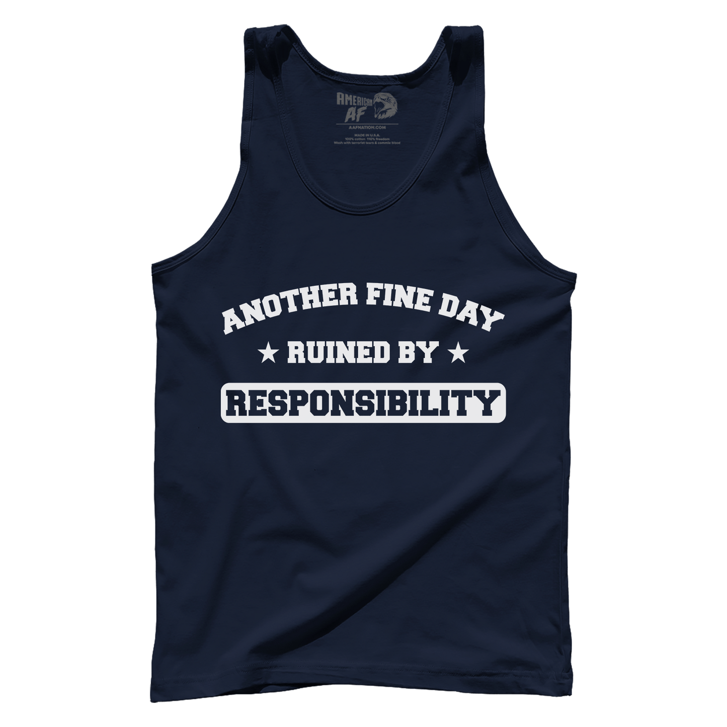 Apparel Premium Mens Tank / Navy / XS Fine Day Ruined