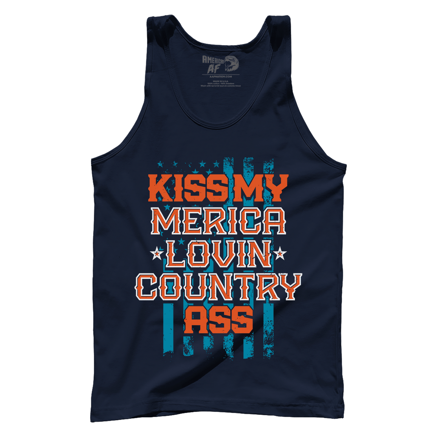 T-shirt Premium Mens Tank / Navy / XS Kiss My Merica Lovin Country