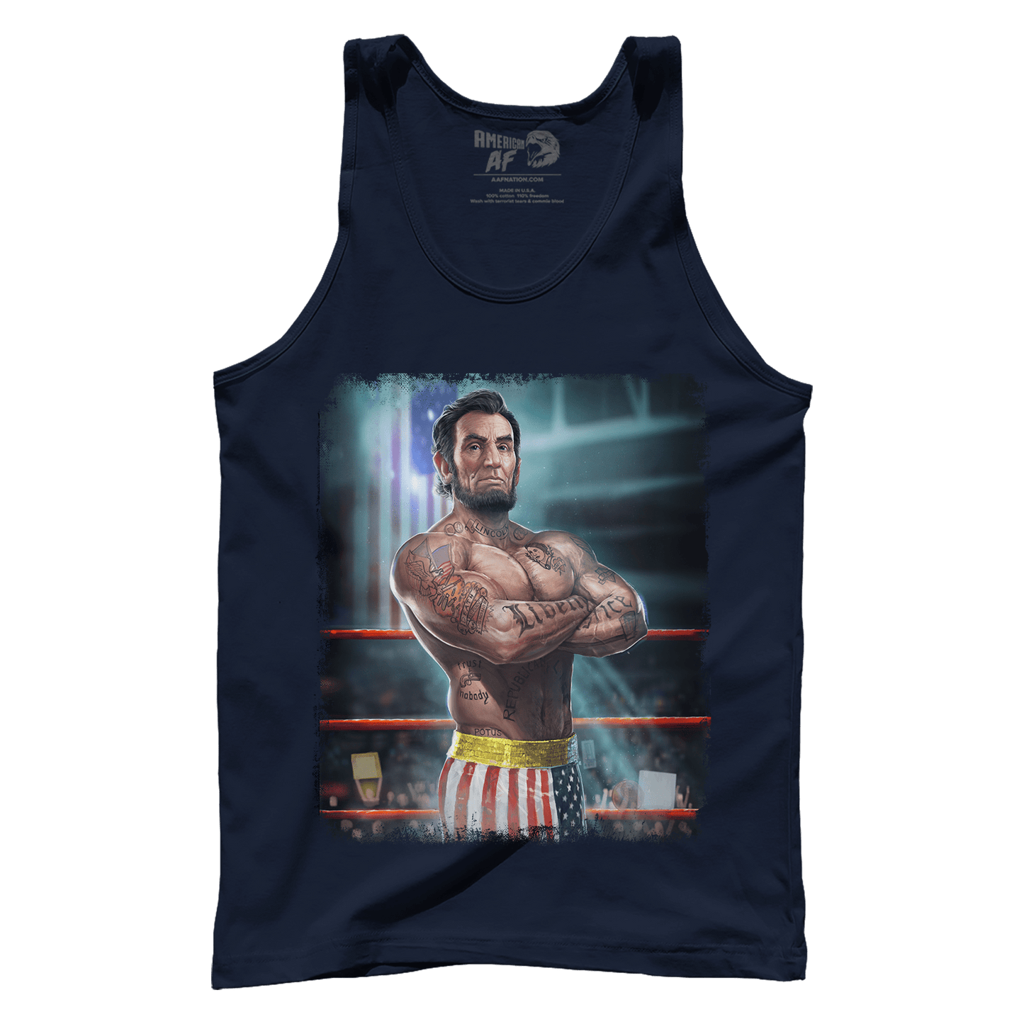 T-shirt Premium Mens Tank / Navy / XS Abe the Champ V2