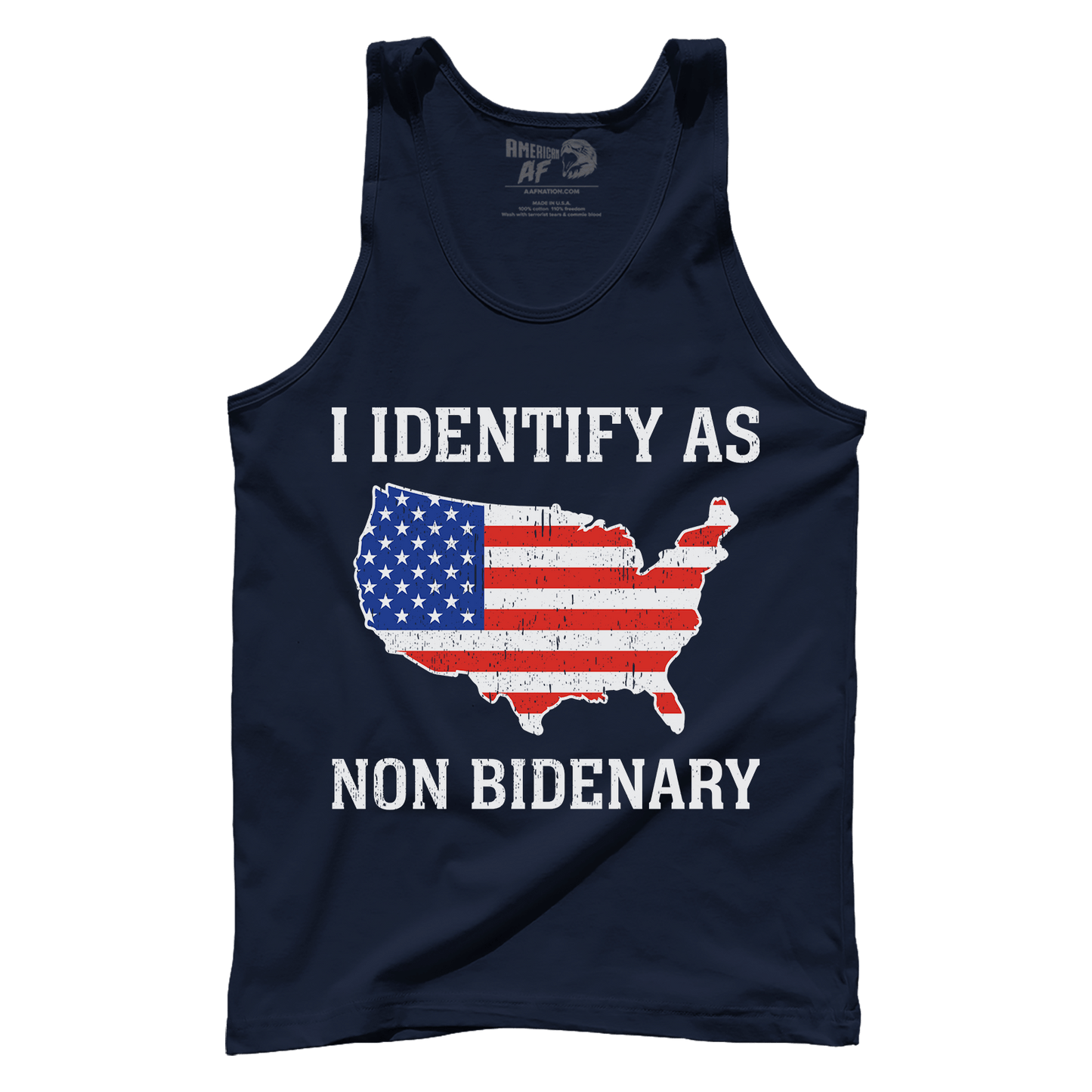 T-shirts Premium Mens Tank / Midnight Navy / XS I Identify As Non Bidenary