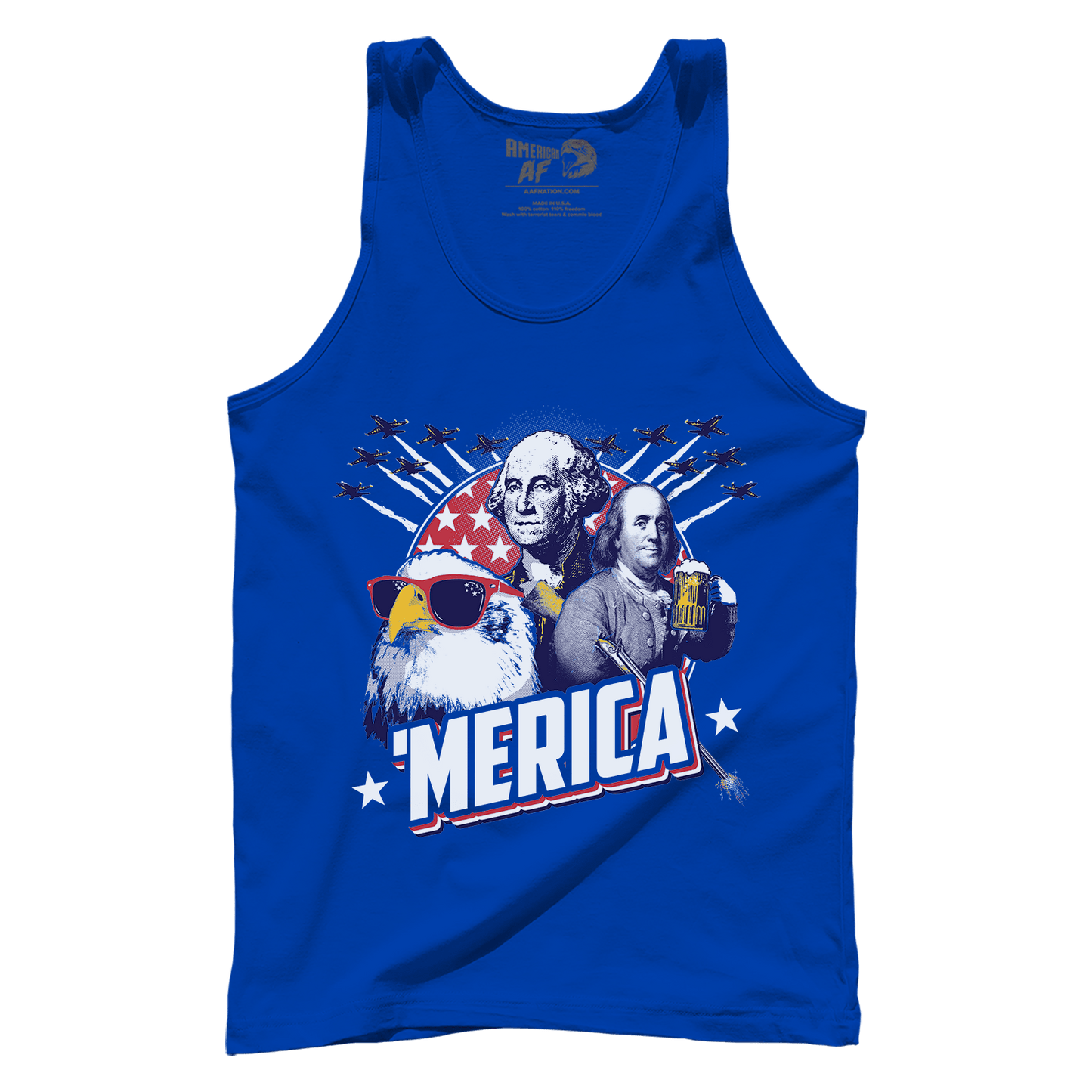 T-shirt Premium Mens Tank / True Royal / XS Merica F Yeah