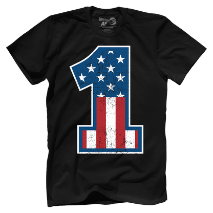 T-shirt Premium Mens Shirt / Black / XS Number 1 Flag