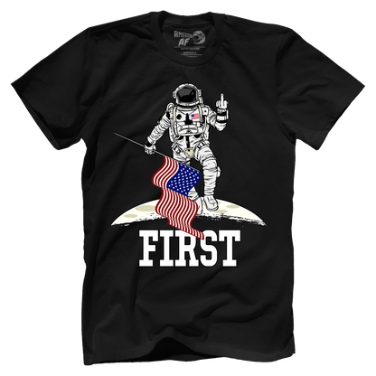 T-shirt Premium Mens Shirt / Black / XS First On The Moon