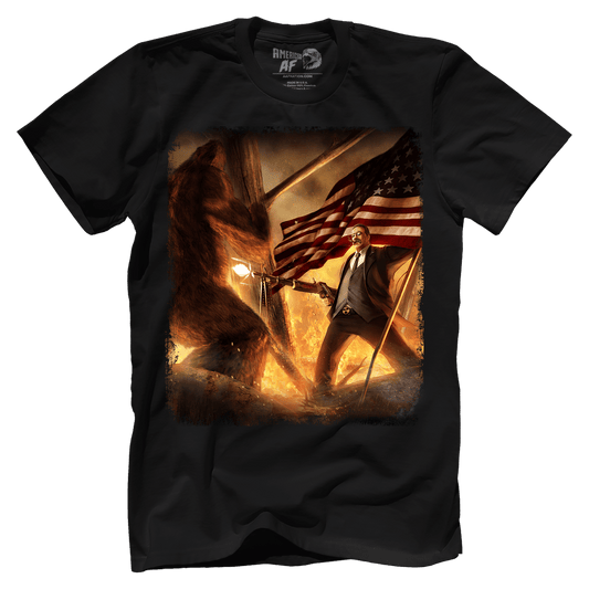 Apparel Premium Mens Shirt / Black / XS Teddy Roosevelt VS Bigfoot