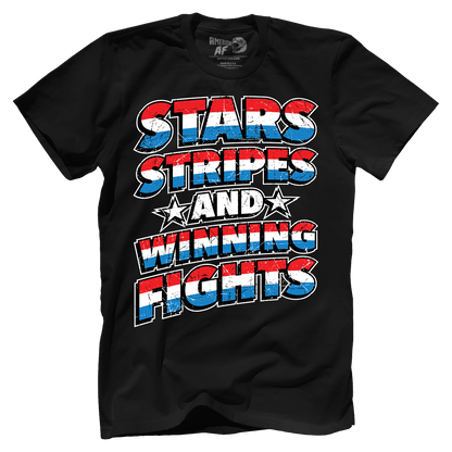 T-shirt Premium Mens Shirt / Black / XS Stars Stripes and Winning Fights