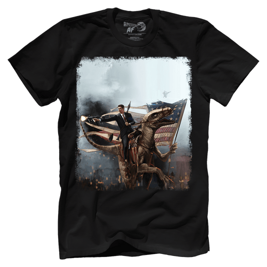 Apparel Premium Mens Shirt / Black / XS Ronald Reagan - Velociraptor