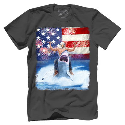 T-shirt Shark Riding Eagle