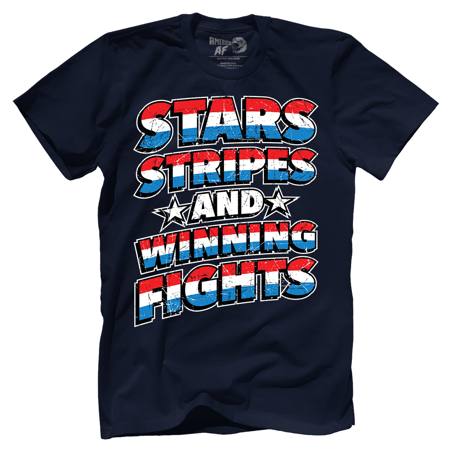 T-shirt Premium Mens Shirt / Midnight Navy / XS Stars Stripes and Winning Fights