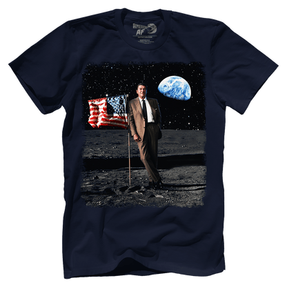 Apparel Premium Mens Shirt / Midnight Navy / XS Reagan on the Moon