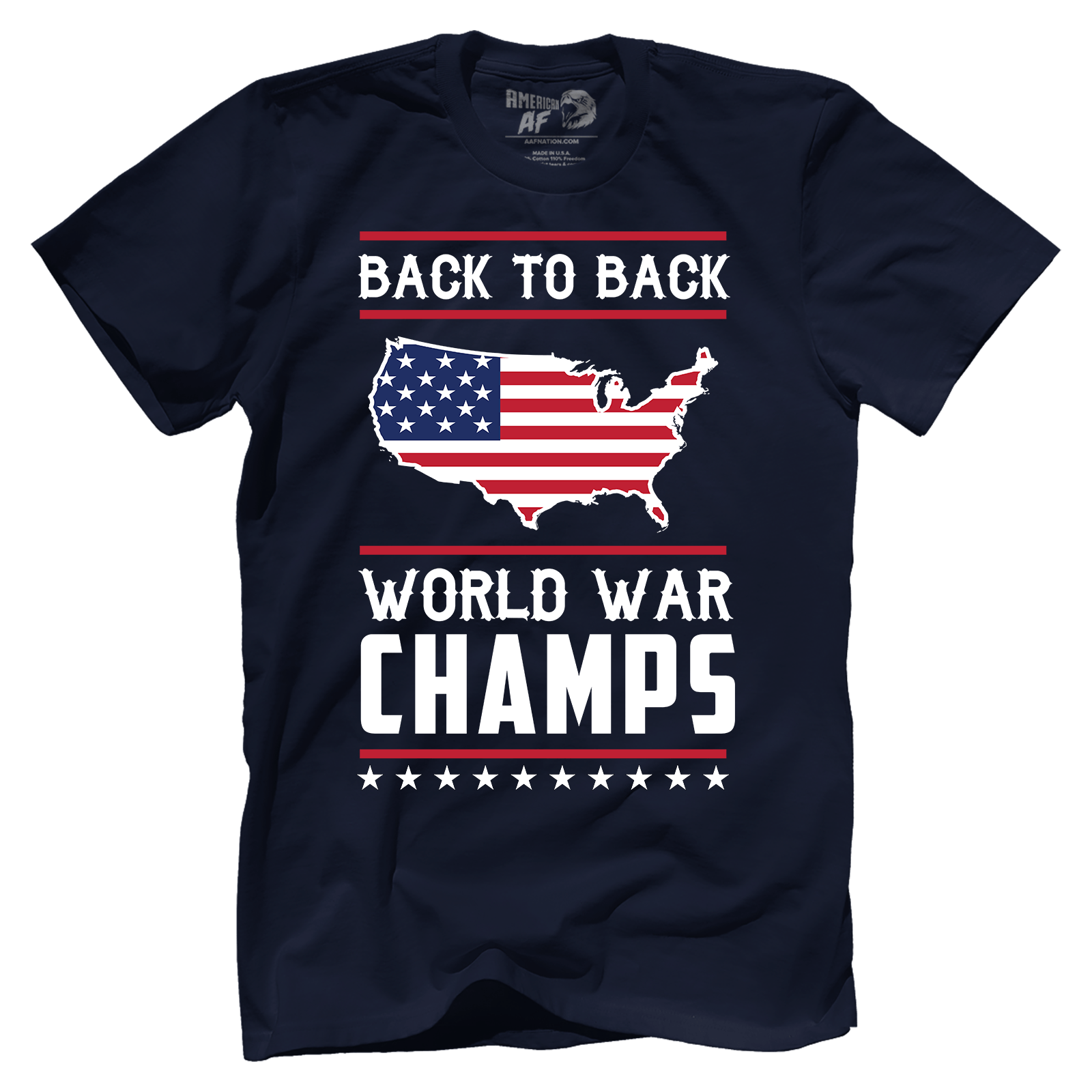 Back to Back World War Champs Premium Mens Shirt Midnight Navy Xs