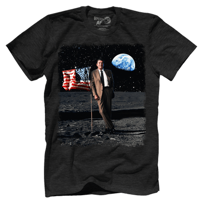 Apparel Premium Mens Triblend Shirt / Vintage Black / S Reagan on the Moon