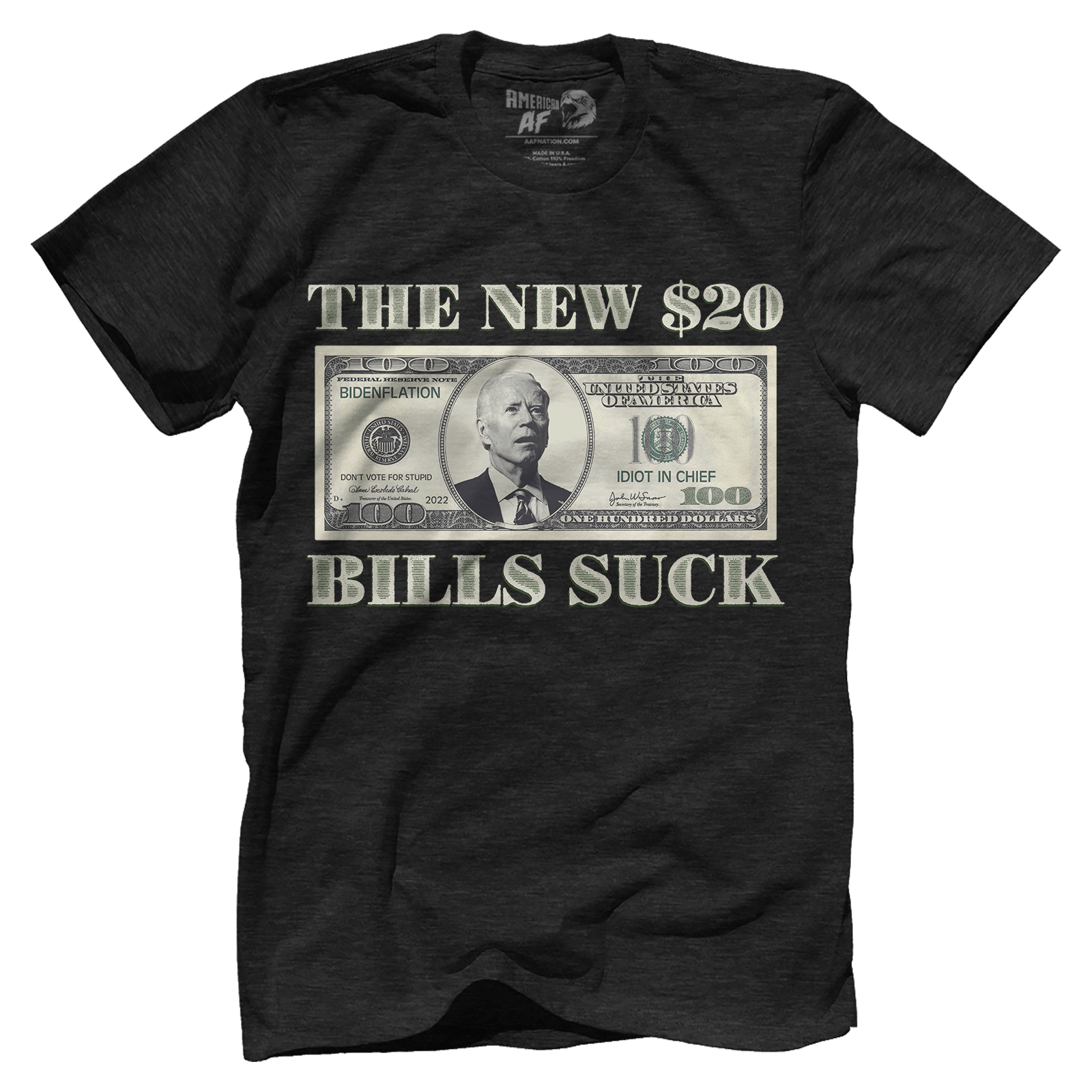 Apparel Premium Mens Triblend Shirt / Vintage Black / S Biden Dollar Inflation