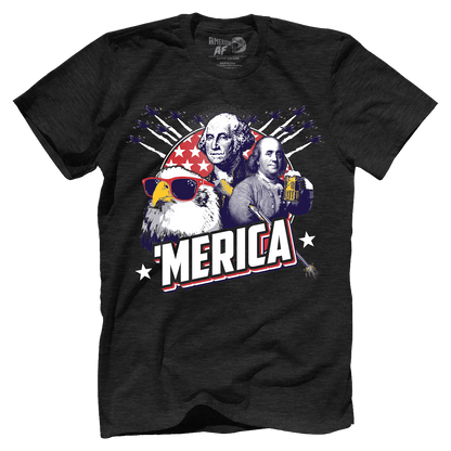 T-shirt Premium Mens Triblend Shirt / Vintage Black / S Merica F Yeah