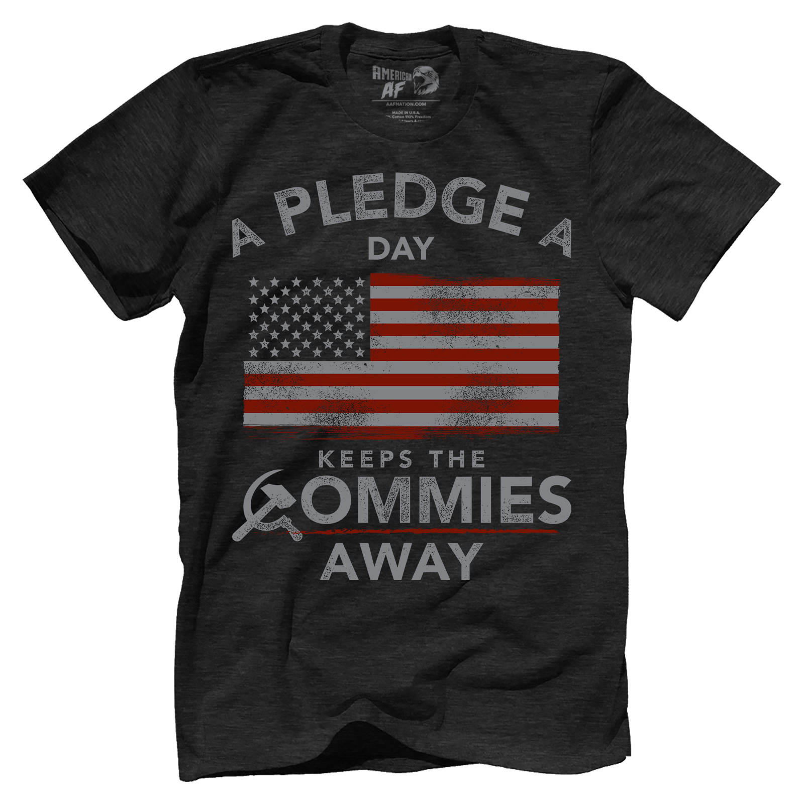 T-shirt Premium Mens Triblend Shirt / Vintage Black / S A Pledge a Day Keeps the Commies Away